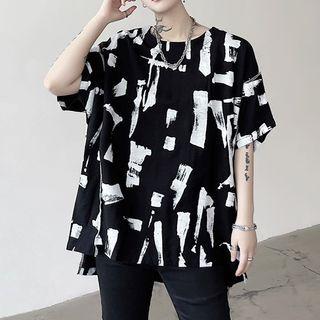 Geometric Print Oversized Tee