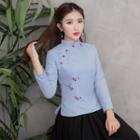 Long-sleeve Floral Blouse Top