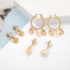 3-pair Set: Alloy Shell Dangle Earring (assorted Designs) 8078 - One Size