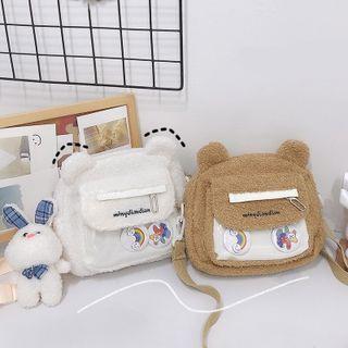 Pvc Panel Fleece Crossbody Bag