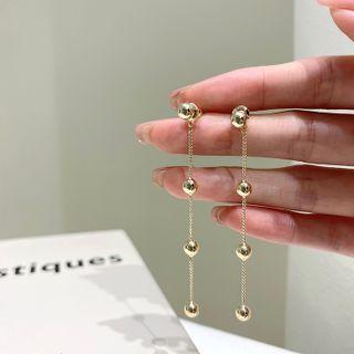Sterling Silver Fringed Earring 1 Pair - S925 Silver Needle Earring - Gold - One Size