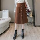 High-waist Chenille A-line Skirt