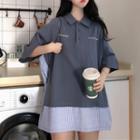 3/4-sleeve Mock Two Piece Polo Shirt
