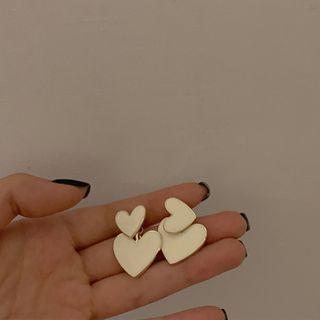 Glaze Heart Dangle Earring 1 Pair - Heart - One Size