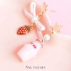 Non-matching Alloy Strawberry Milk Dangle Earring