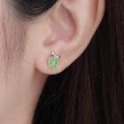 Lemon Sterling Silver Earring Stud Earring - 1 Pair - Silver & Green - One Size