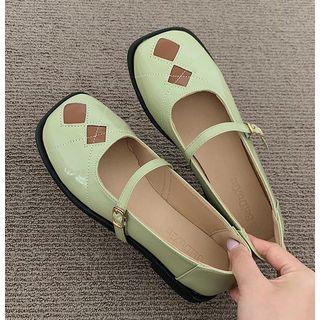 Argyle Patent Mary Jane Shoes