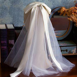 Ribbon Wedding Veil White - One Size