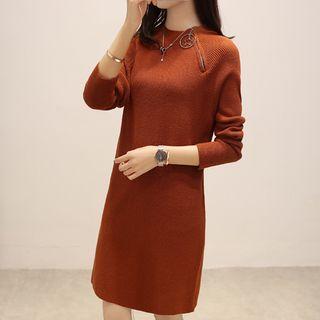 Zip Detail Knit Dress