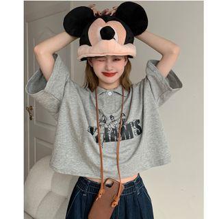 Short-sleeve Graphic Print Polo Shirt