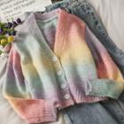 Rainbow-gradient Knit Cardigan Rainbow - One Size