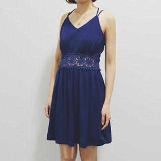 Crochet Panel A-line Dress