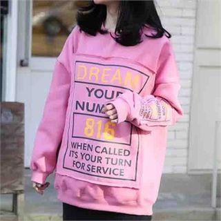 Round-neck Letter Patch Sweatshirt
