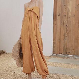 Halter-neck Twist Harem Jumpsuit