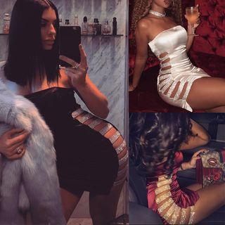 Hollow Out Strapless Minidress