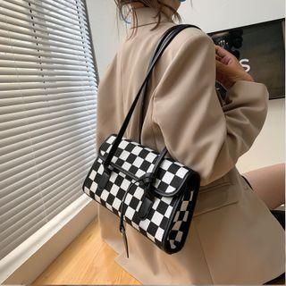 Checkerboard Pattern Shoulder Bag