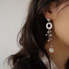 Faux Pearl Shell Disc Fringed Earring 1 Pair - One Size