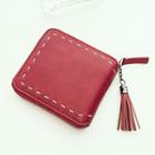 Faux Leather Wallet With Tassel