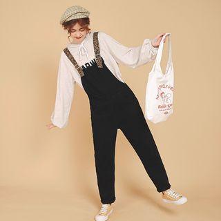 Leopard Strap Jumper Pants Black - One Size
