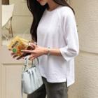 Plain Raglan 3/4-sleeve T-shirt