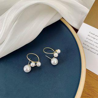 Faux Pearl Dangle Earring 1 Pair - Silver Needle - Earrings - One Size