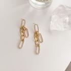 Rhinestone Chain Drop Earring 1 Pair - 925 Silver - Gold - One Size