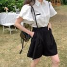 Set: Cap-sleeve Shirt + Spaghetti Strap Skirt