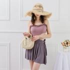 Ruffled Paneled Swimdress