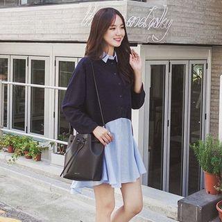 Two-tone Mock Two-piece Tunic