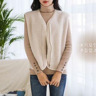 Zip-up Sherpa-fleece Vest