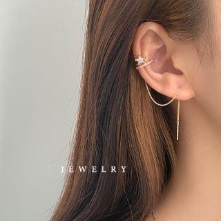 Rhinestone Star Ear Cuff 1 Pc - Rhinestone Star Ear Cuff - Gold - One Size