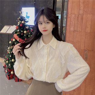 Ruffled Shirt Almond - One Size