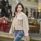 Letter-printed Faux-shearling Jacket