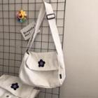 Floral Canvas Crossbody Bag White - One Size