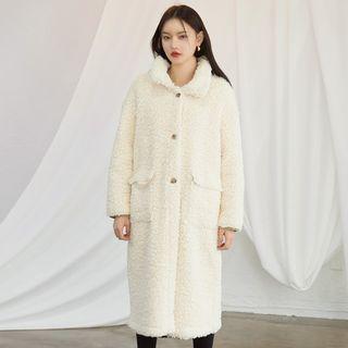 Single-breasted Faux-fur Coat Ivory - One Size