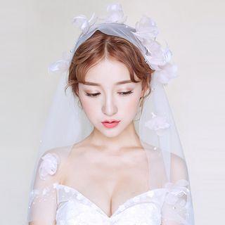 Feather Applique Wedding Veil