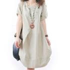 Short-sleeve Scoop Hem Dress