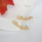 Lettering Stud Earring 1 Pair - One Size