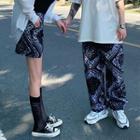 Patterned Mini A-line Skirt / Wide-leg Pants