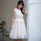 Peplum Sleeveless Lace Dress