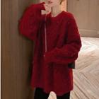 Bobble Chunky Knit Sweater Red - One Size
