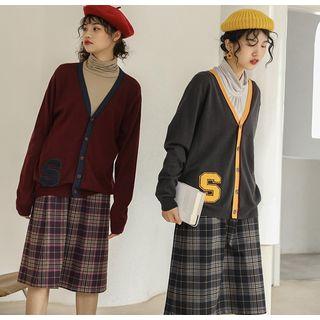 V-neck Wool Knit Coat