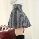 Houndstooth Knit A-line Skirt
