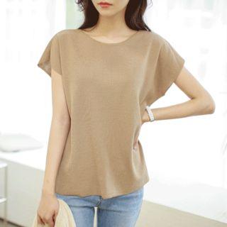 Cap-sleeve Summer Knit Top