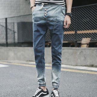 Drawstring Stitched Jeans