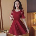 Bow Short-sleeve A-line Dress