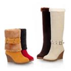 Belted Wedge Tall Boots