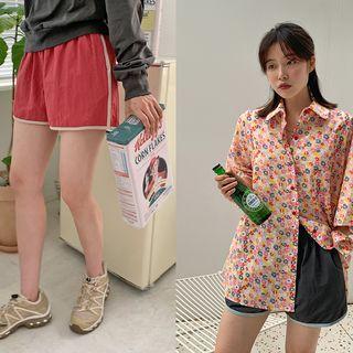 Contrast-piping Track Shorts