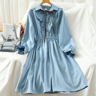 Ruffled A-line Shirtdress