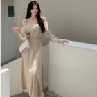 Off-shoulder Blouse / Maxi A-line Skirt